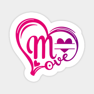 letter m monogram in the shape of love Magnet