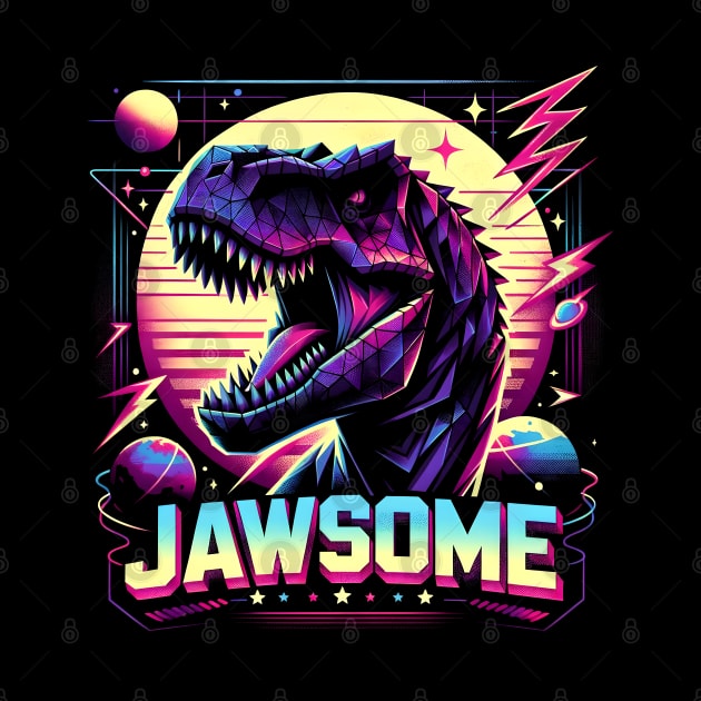 Jawsome - Synthwave T-rex by Neon Galaxia