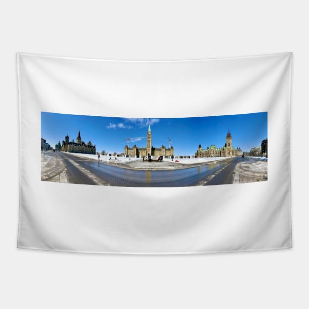 Canada’s Parliament buildings on a sunny day Tapestry by josefpittner