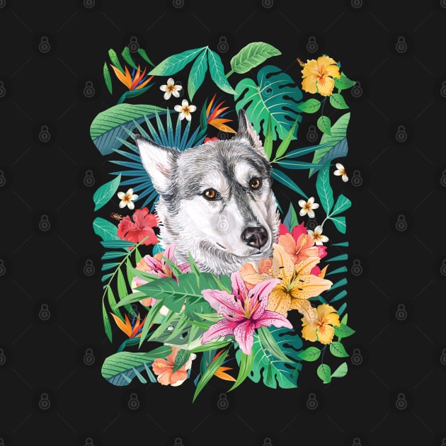 Tropical Siberian Husky 1 by LulululuPainting