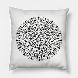 Black Dot Mini Mandala #4 Pillow