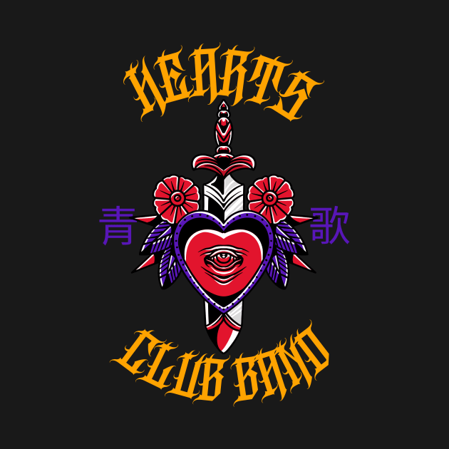 Hearts Club Band by Vintage Oldschool Apparel 