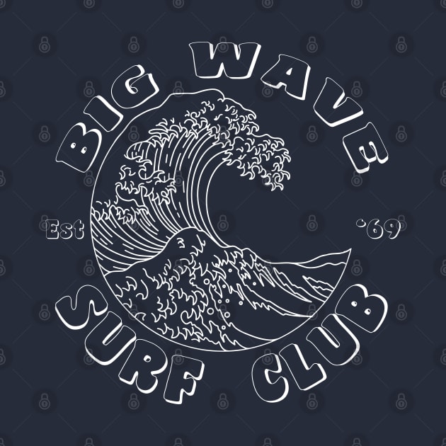 Big Wave Surf Club, classic surfing beach by Surfer Dave Designs