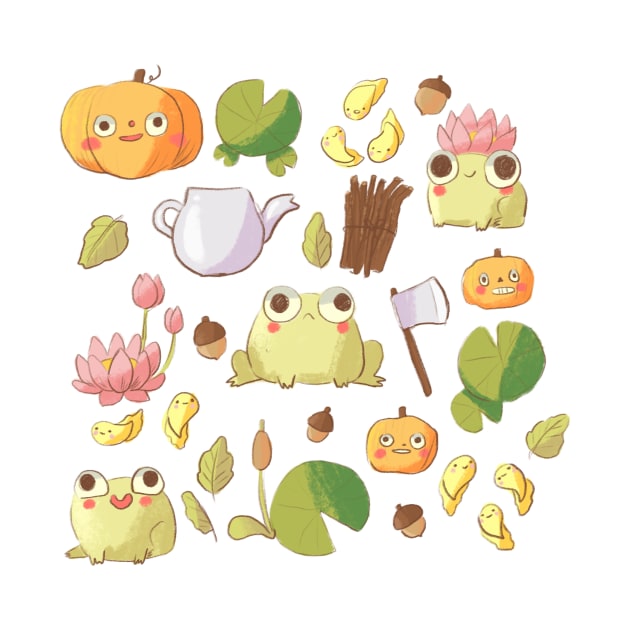 Cute frogs pattern by Mayarart