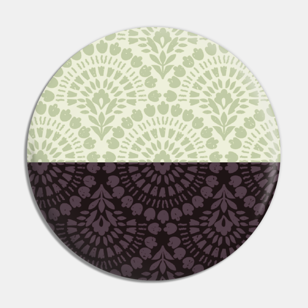 Lime Green Damask Floral Wallpaper Floral Pin TeePublic