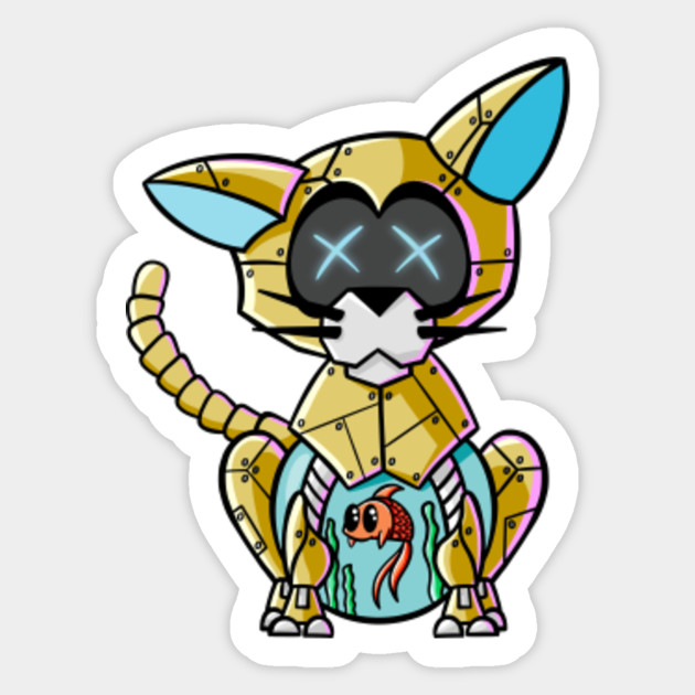 Robot Cat Cat Sticker Teepublic