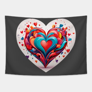 Heart with shapes Tapestry