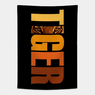 Tiger Vertical Text Design Tapestry