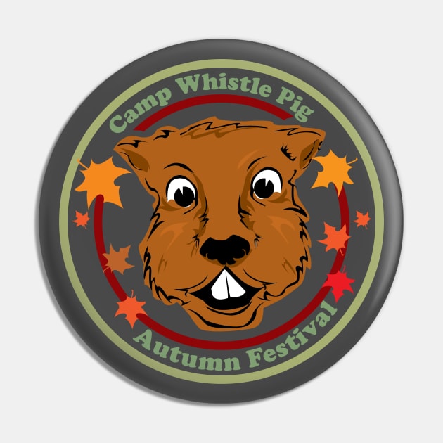 Camp Whistle Pig | Autumn Festival | Colors Pin by Sandi Van Winkle_Illustration