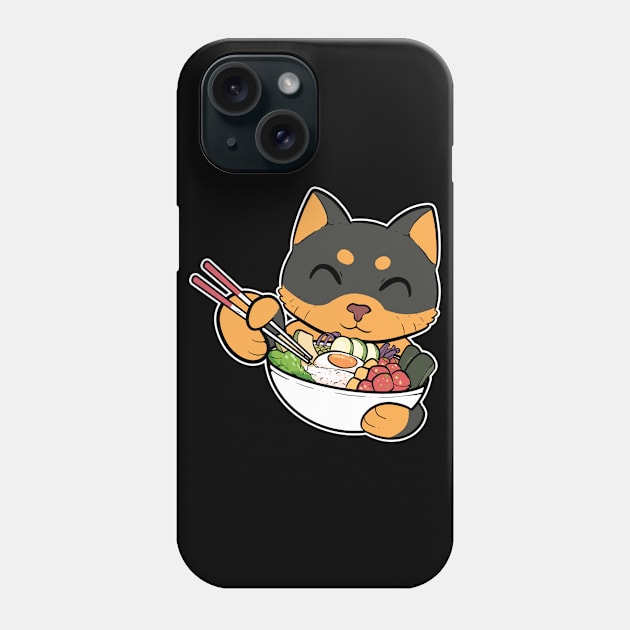 Hawaiian Sushi Cat Poke Bowl Anime Dog Aloha Gift Phone Case by amango