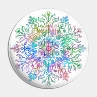 Nature Mandala in Rainbow Hues Pin