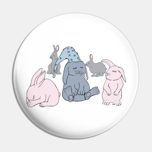 Sleeping Rabbits Pin