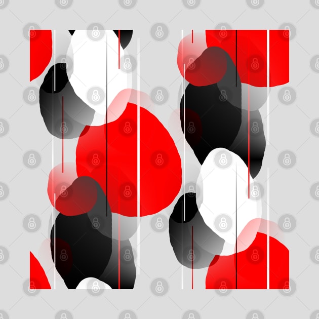 Modern Anxiety Abstract - Red, Black, Gray by MellowCat