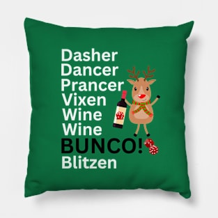 Funny Bunco Night Christmas Wine Wine Bunco Pillow