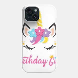 Unicorn Birthday Girl T Shirt Phone Case