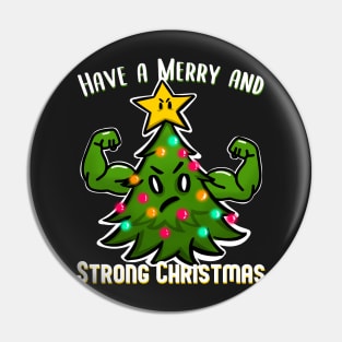 Christmas Tree with Muscles Strong Christmas for bodybuilder Pin