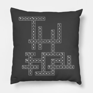 (1970TPOC-D) Crossword pattern with words from a famous 1970 science fiction book. [Dark Background] Pillow