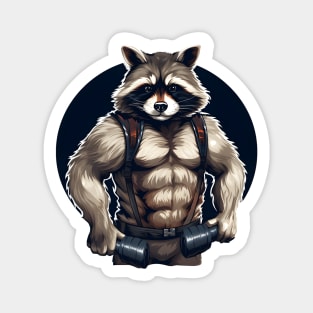 Gym workout raccoon Magnet