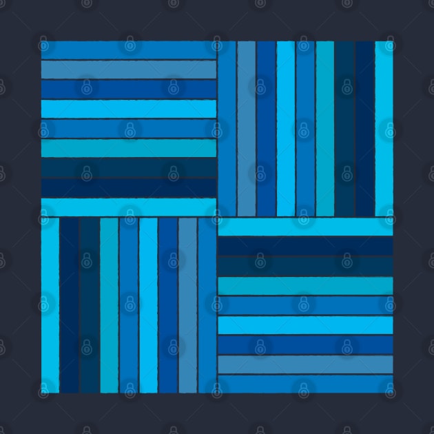 Four Blocks of Nine Stripes of Blue by PSCSCo