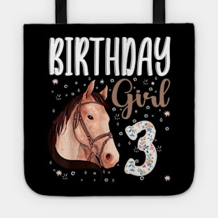 Horse Animal Lovers 3rd Birthday Girl Tote