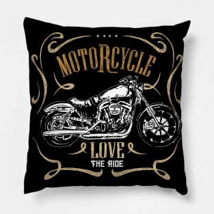 Vintage Motorcycle Rider Motorcycle Lover Biker Pillow