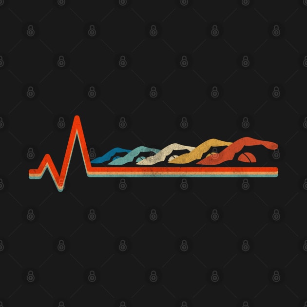 Retro Vintage Swimmer's Lifeline Heartbeat Illustration by StreetDesigns