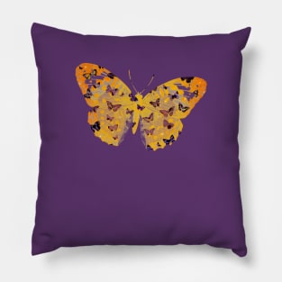 Butterflies on Yellow Background Pillow