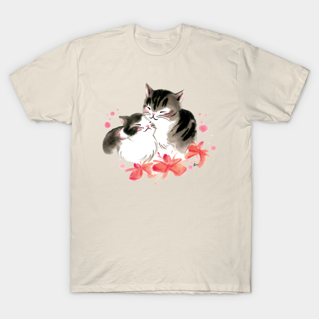 Discover Cat mother and rose baby - Cat - T-Shirt