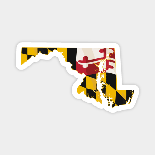 State of Maryland with Maryland flag embedded Magnet