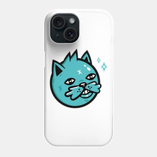 Cute Cat Face, Blue Cat Phone Case