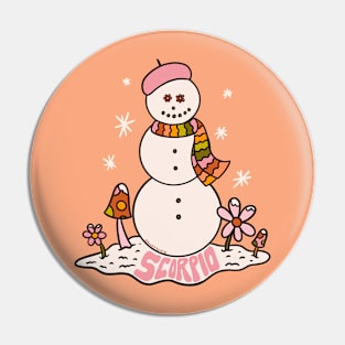 Scorpio Snowman Pin