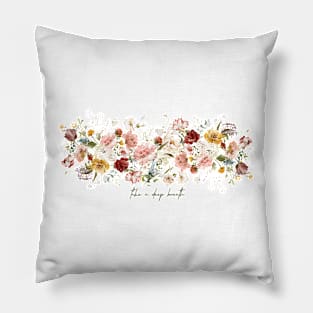 Beautiful Watercolor Flowers Floral Botanical Pillow