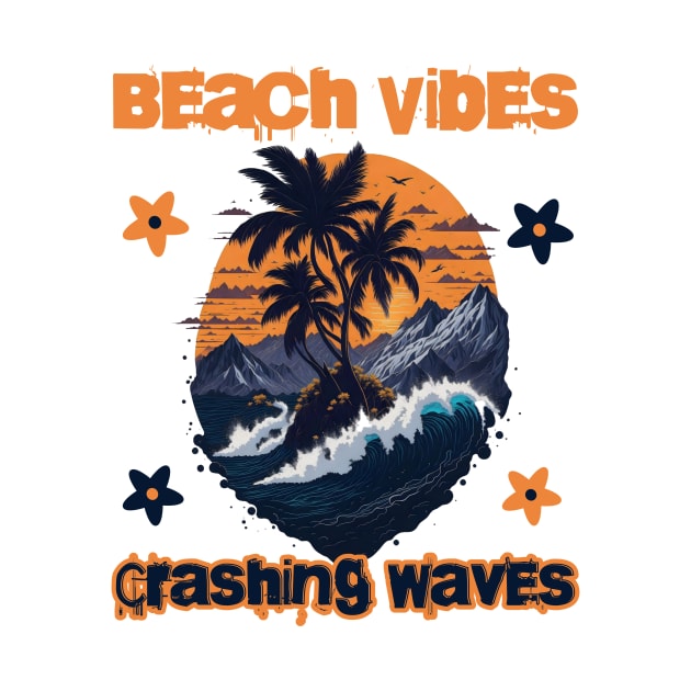 Beach Vibes, Crashing Waves by JJ Art Space