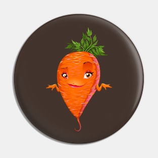 Carrot Cartoon Funny Pin