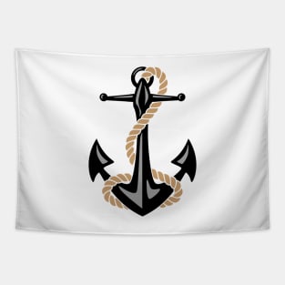 Classic Nautical Anchor and Rope Design Tapestry