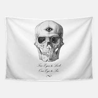 3 Eyes Skull Tapestry