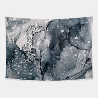 Icy Payne's Grey Abstract Bubble / Snow Painting Tapestry