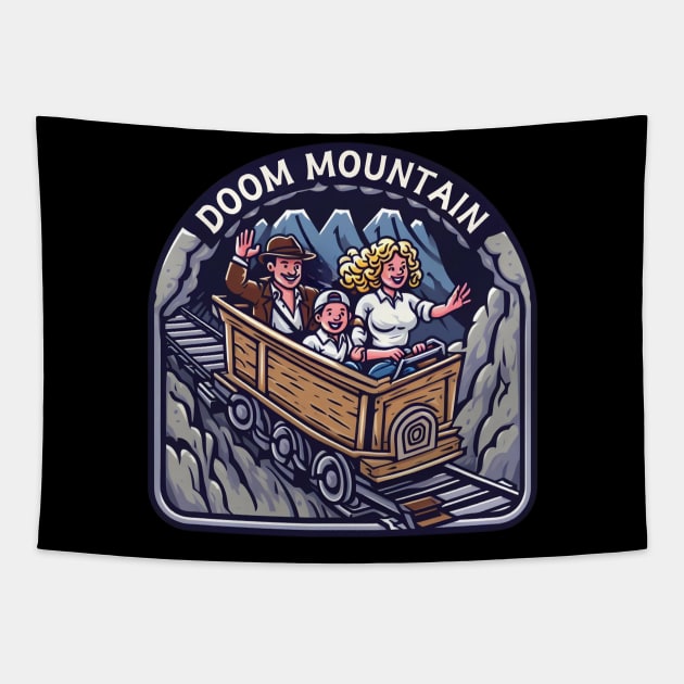 Doom Mountain Roller Coaster - Funny Tapestry by Fenay-Designs