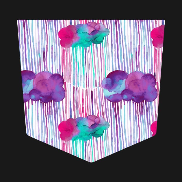 Pocket - RAINING CLOUDS CYAN MAGENTA by ninoladesign