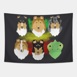 Collie Chameleon Tapestry