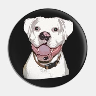 White Boxer Dog Pin