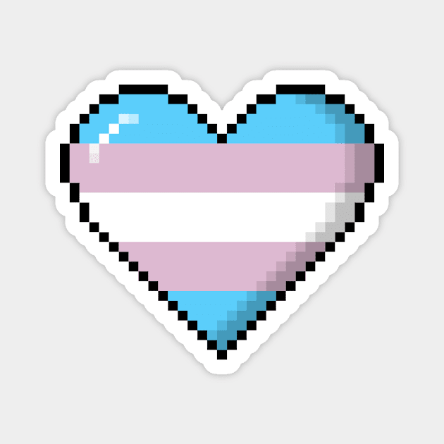 Transgender Pride Pixel Heart Magnet by wheedesign