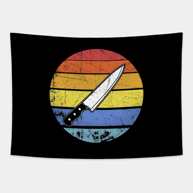 Chef knife vintage retro Tapestry by captainmood