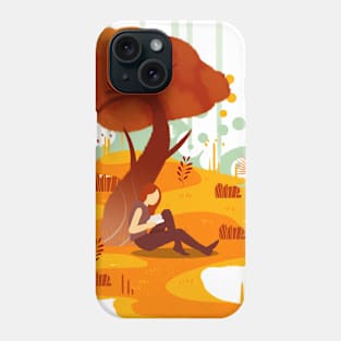 Autumn Reading Girl Under The Tree Phone Case