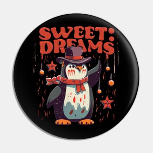 Sweet Dreams Penguin Freddy Halloween Vintage Pin