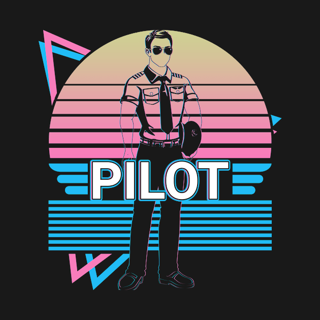 Pilot Airplane Aviator Aviation Retro Gift by Alex21