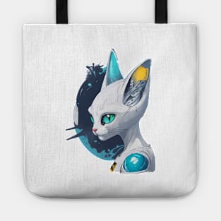 Robotic alien kitten | Space cat Tote