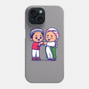 Couple Muslim Men Shaking Hands Cartoon Phone Case