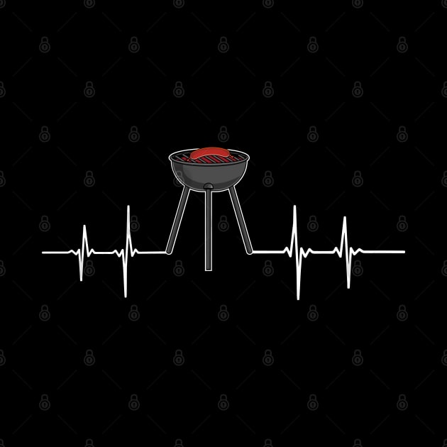 BBQ Passion - Grill Heartbeat EKG Barbecue by Shirtbubble