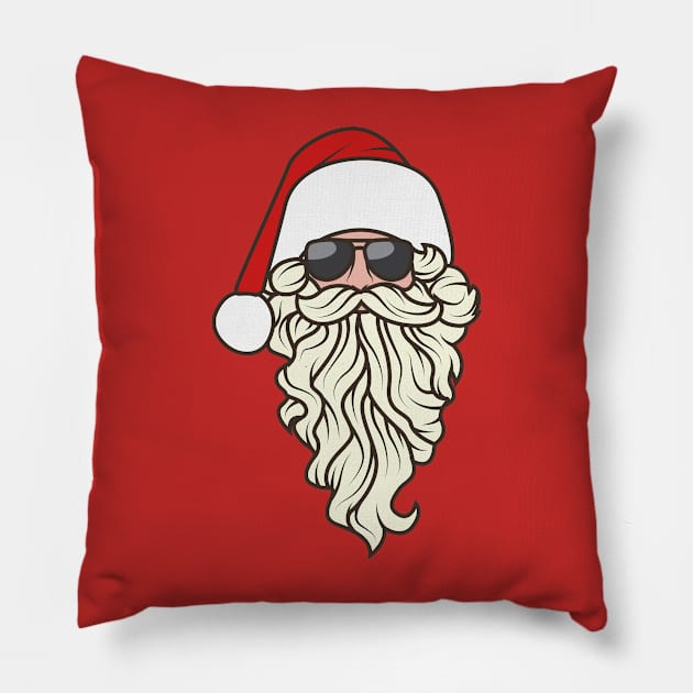 Santa Claus Wearing Sun Glassses Pillow by crissbahari